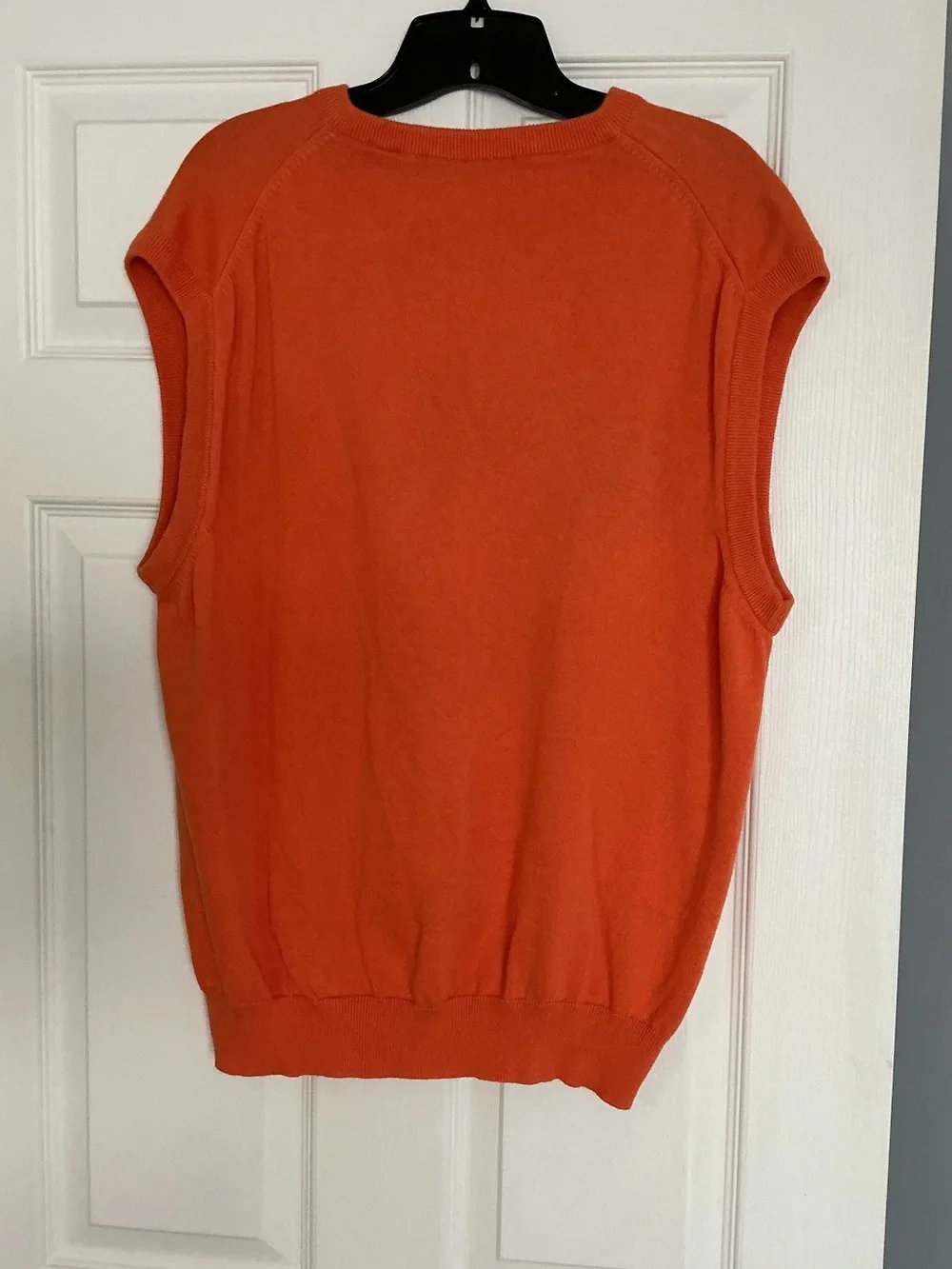 Men’s Palm Beach Golf Orange Argyle Sweater Vest 100%Cotton V-Neck Preppy Size L